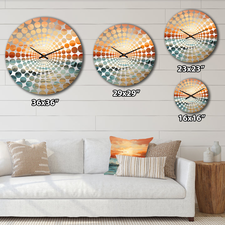 Bold Beach Sunset Scenery IV - Coastal Metal Wall Clock