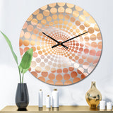 Gold And Pink Soft Wave Fusion - Abstract Metal Wall Clock
