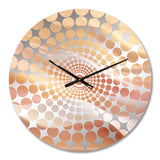 Gold And Pink Soft Wave Fusion - Abstract Metal Wall Clock