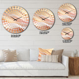 Gold And Pink Soft Wave Fusion - Abstract Metal Wall Clock