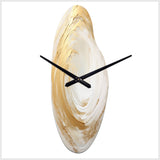 Gold And White Soft Wave Vortex I - Asymmetric Metal Wall Clock