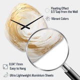 Gold And White Soft Wave Vortex I - Asymmetric Metal Wall Clock