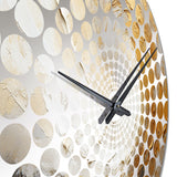 Gold And Beige Soft Wave Paint III - Abstract Metal Wall Clock