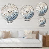 White And Blue Wave Papercut Style - Coastal Metal Wall Clock
