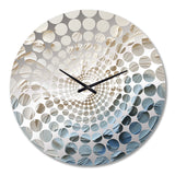 White And Blue Wave Papercut Style - Coastal Metal Wall Clock