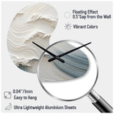 White And Blue Wave Papercut Style I - Asymmetric Metal Wall Clock