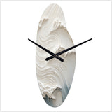 White And Blue Wave Papercut Style I - Asymmetric Metal Wall Clock