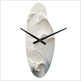 White And Blue Wave Papercut Style I - Asymmetric Metal Wall Clock
