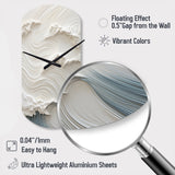 White And Blue Wave Papercut Style I - Asymmetric Metal Wall Clock