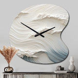 White And Blue Wave Papercut Style I - Asymmetric Metal Wall Clock