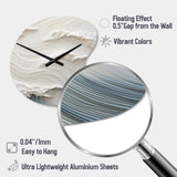White And Blue Wave Papercut Style I - Asymmetric Metal Wall Clock