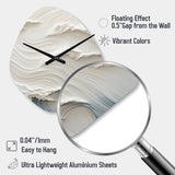 White And Blue Wave Papercut Style I - Asymmetric Metal Wall Clock