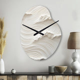 White And Blue Wave Papercut Style I - Asymmetric Metal Wall Clock