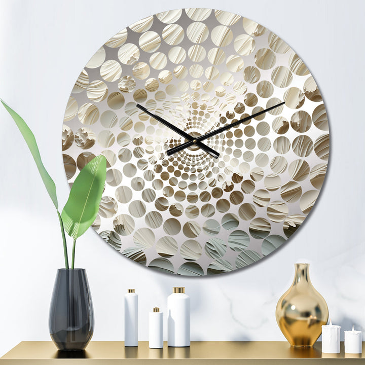 White And Blue Wave Papercut Style II - Coastal Metal Wall Clock