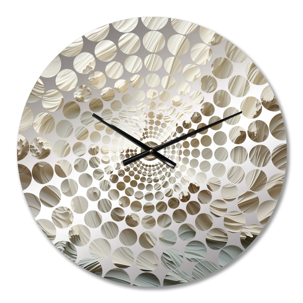 White And Blue Wave Papercut Style II - Coastal Metal Wall Clock