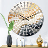 White And Blue Coastal Waves Fusion - Abstract Metal Wall Clock