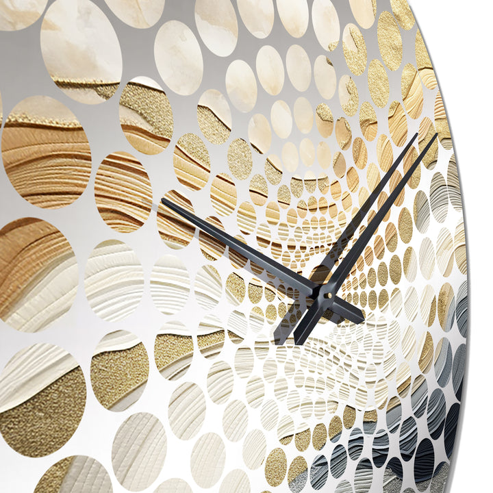 White And Blue Coastal Waves Fusion - Abstract Metal Wall Clock