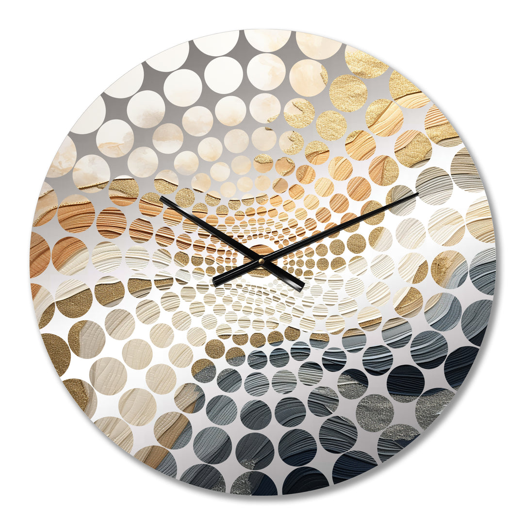 White And Blue Coastal Waves Fusion - Abstract Metal Wall Clock