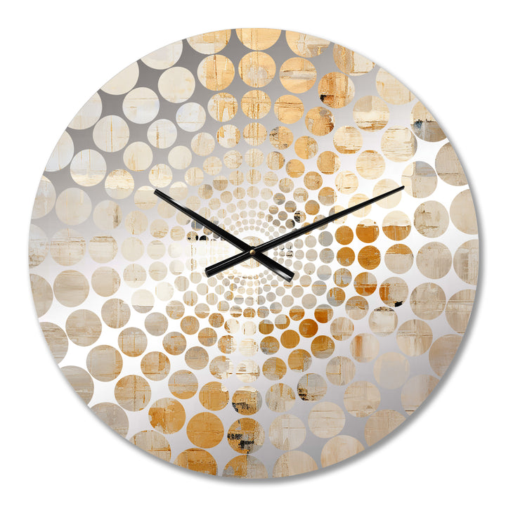 Beige And Gold Dream Collage - Abstract Metal Wall Clock