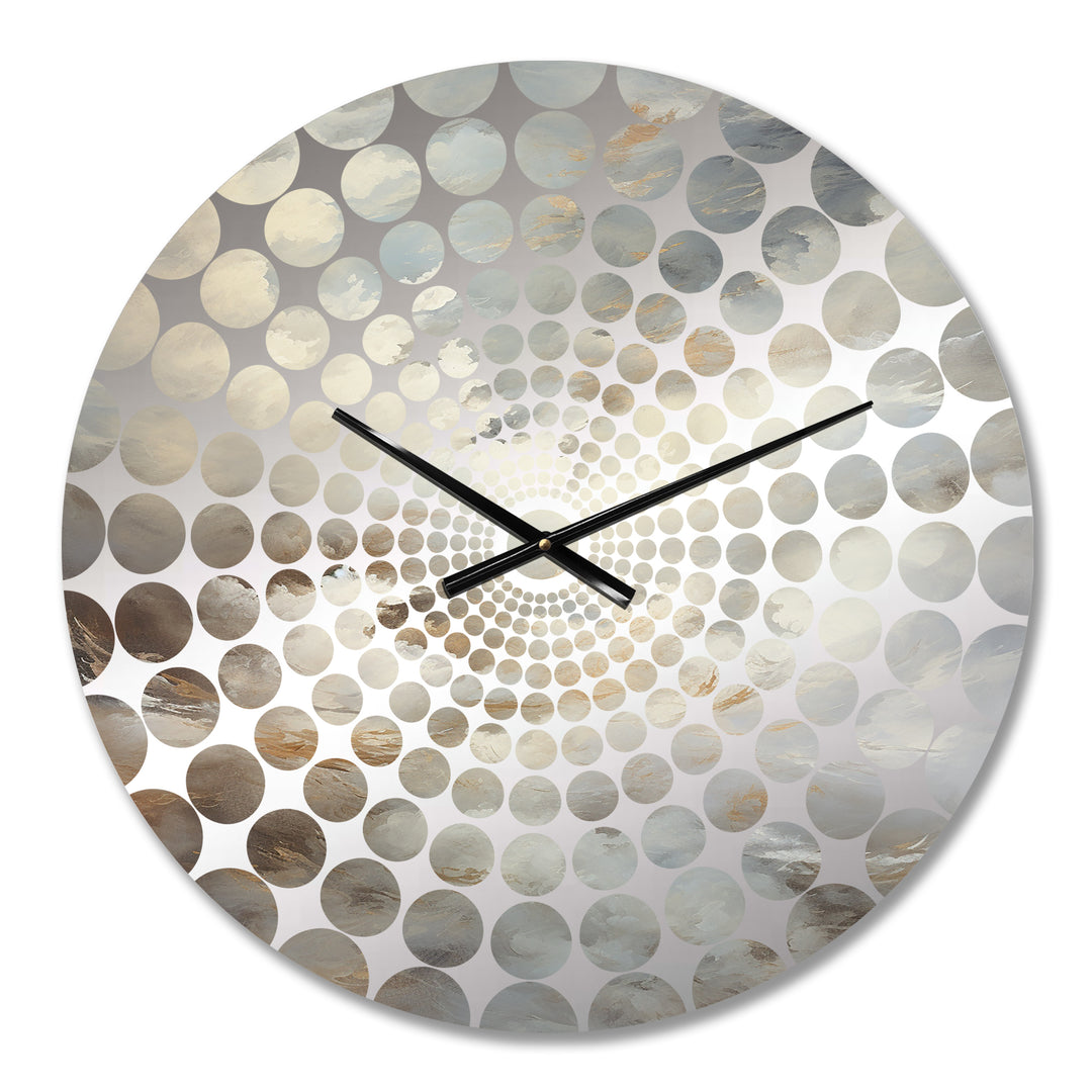 Mystic Grey Clouds Horizon II - Food &amp; Beverage Metal Wall Clock