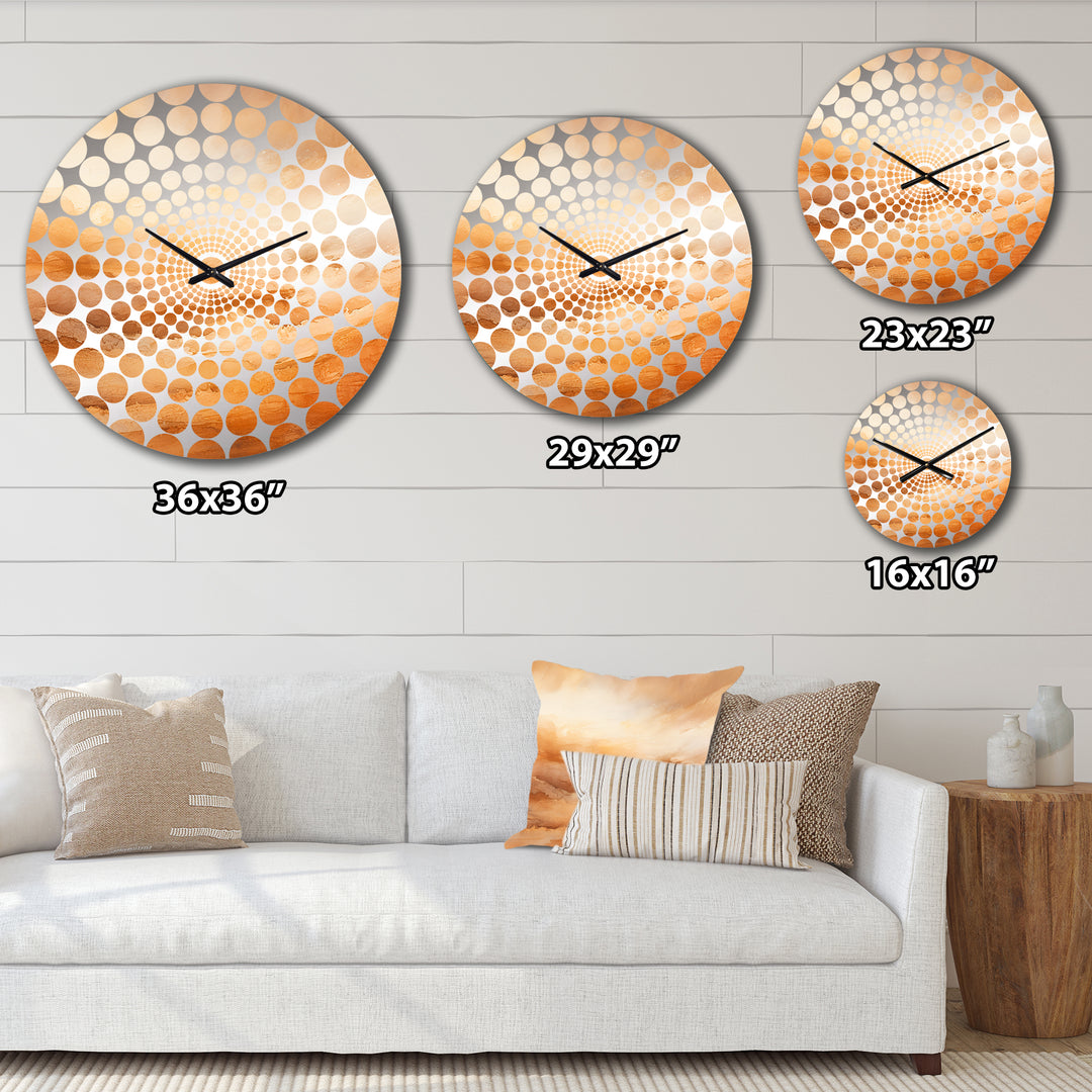 Beige Sandy Clouds Horizon - Landscapes Metal Wall Clock