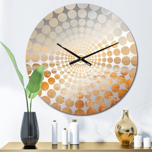 Beige Sandy Clouds Horizon II - Landscapes Metal Wall Clock