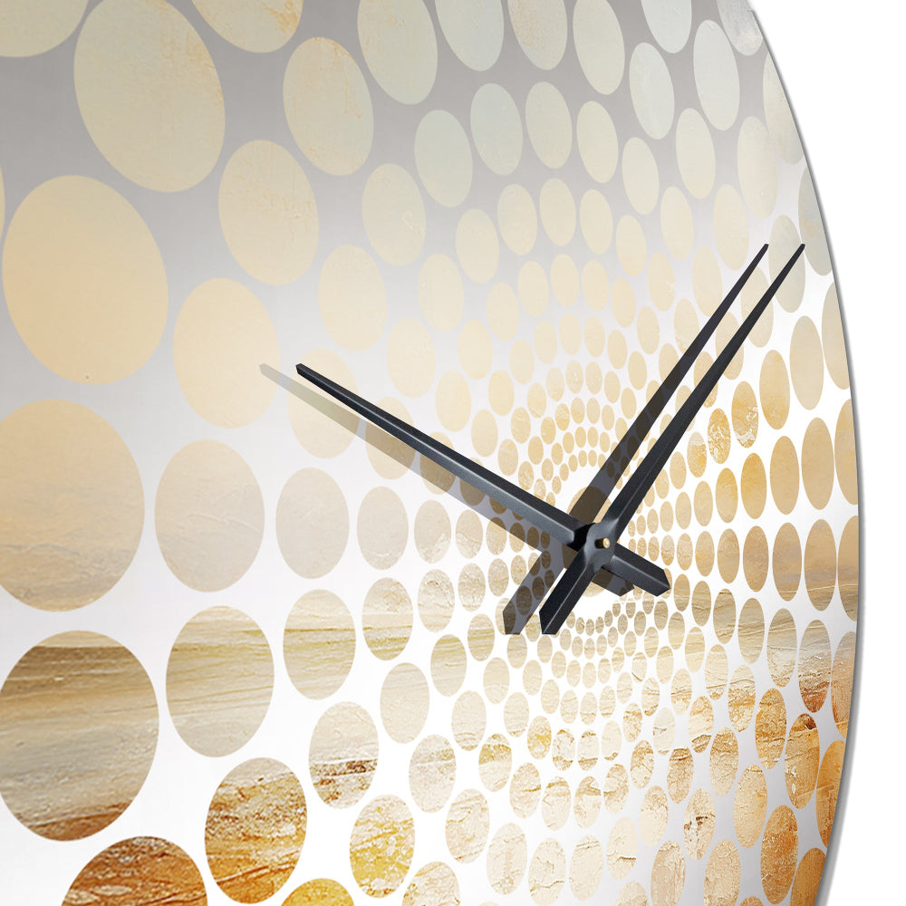 Beige Sandy Clouds Horizon II - Landscapes Metal Wall Clock