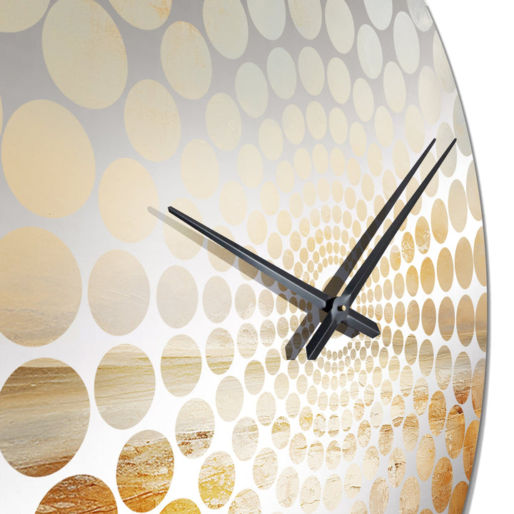 Beige Sandy Clouds Horizon II - Landscapes Metal Wall Clock