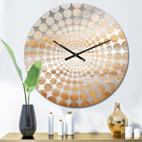 Beige Sandy Clouds Horizon III - Landscapes Metal Wall Clock