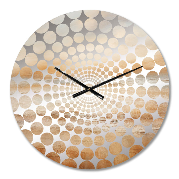 Beige Sandy Clouds Horizon III - Landscapes Metal Wall Clock