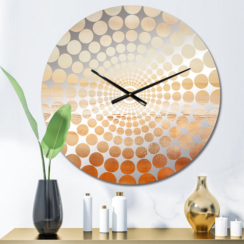 Beige Sandy Clouds Horizon IV - Landscapes Metal Wall Clock