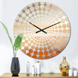 Beige Sandy Clouds Horizon IV - Landscapes Metal Wall Clock