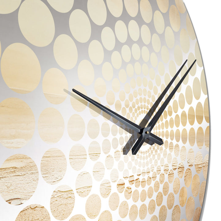 Beige Sandy Clouds Horizon IV - Landscapes Metal Wall Clock