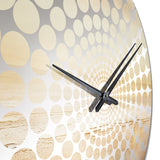 Beige Sandy Clouds Horizon IV - Landscapes Metal Wall Clock