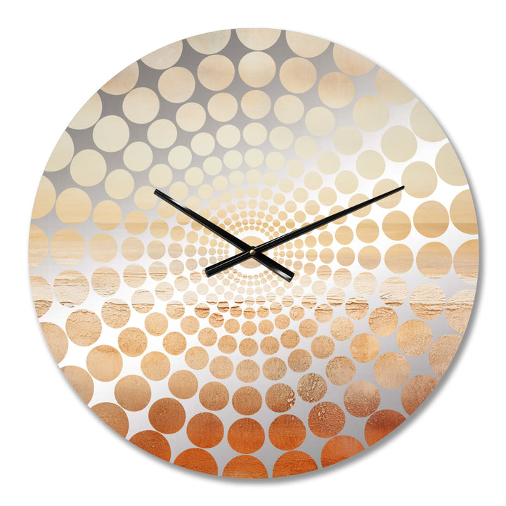 Beige Sandy Clouds Horizon IV - Landscapes Metal Wall Clock