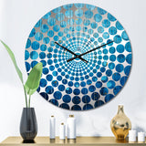 Abstract Rainy Blue Collage I - Abstract Metal Wall Clock