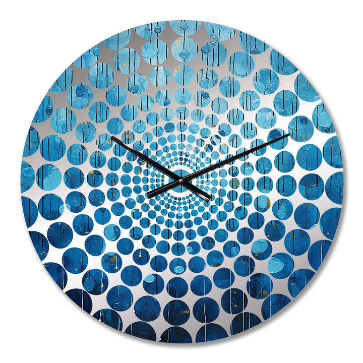 Abstract Rainy Blue Collage I - Abstract Metal Wall Clock