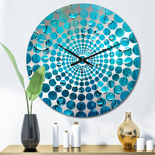 Abstract Rainy Blue Collage II - Abstract Metal Wall Clock