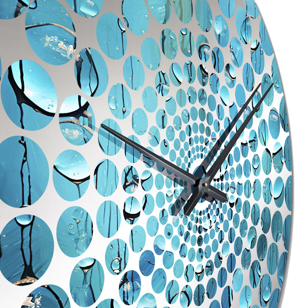Abstract Rainy Blue Collage II - Abstract Metal Wall Clock