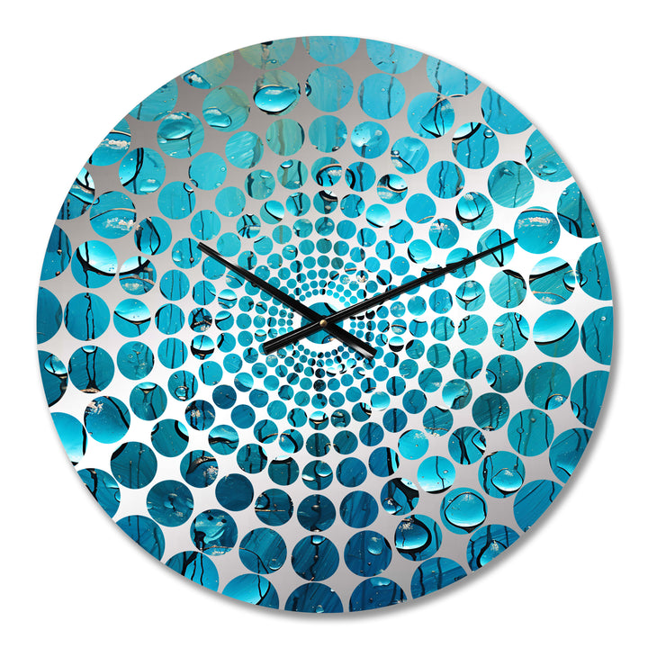 Abstract Rainy Blue Collage II - Abstract Metal Wall Clock