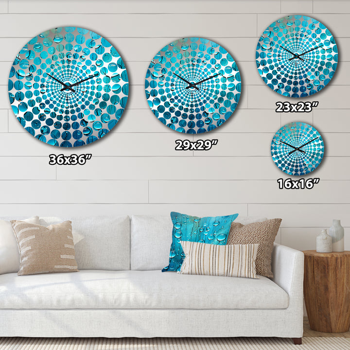 Abstract Rainy Blue Collage II - Abstract Metal Wall Clock
