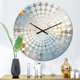 Blue And Gold Minimal Expression - Abstract Metal Wall Clock