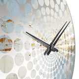 Blue And Gold Minimal Expression - Abstract Metal Wall Clock