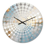 Blue And Gold Minimal Expression - Abstract Metal Wall Clock