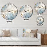 Blue And Gold Minimal Expression - Abstract Metal Wall Clock