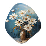 White Daisy Efflorescence Bouquet Serenity - Asymmetric Metal Wall Clock