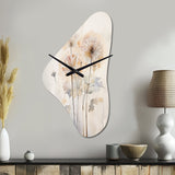 Dandelion Charm In Winter IV - Asymmetric Metal Wall Clock