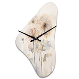 Dandelion Charm In Winter IV - Asymmetric Metal Wall Clock
