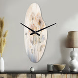 Dandelion Charm In Winter IV - Asymmetric Metal Wall Clock