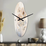 Dandelion Charm In Winter IV - Asymmetric Metal Wall Clock